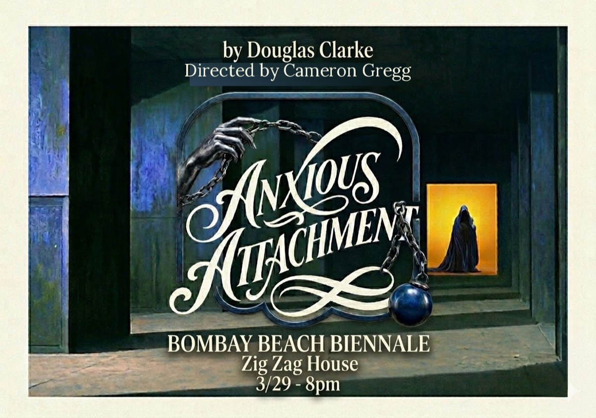 Anxious Attachment — Bombay Beach Biennale poster, artwork by Tarcila Neves
