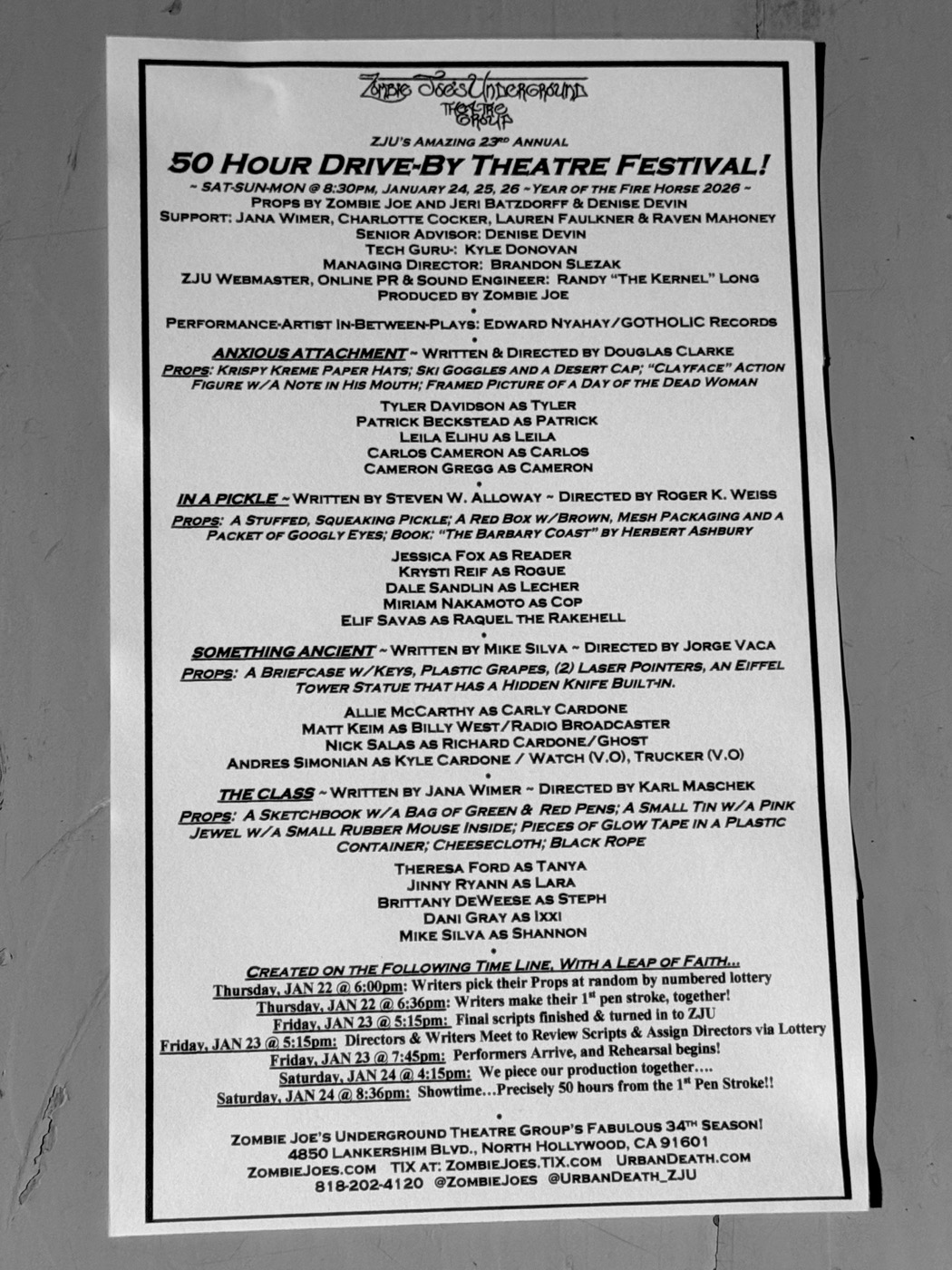 50-Hour Festival program