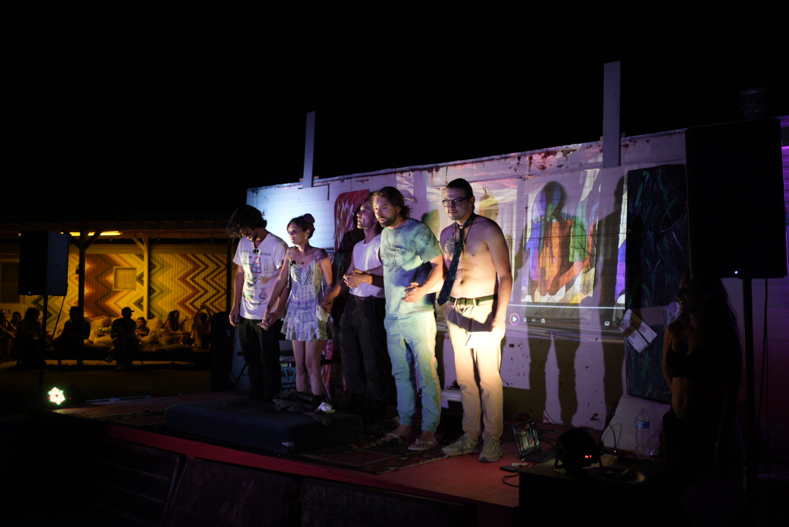 Cast curtain call at Bombay Beach