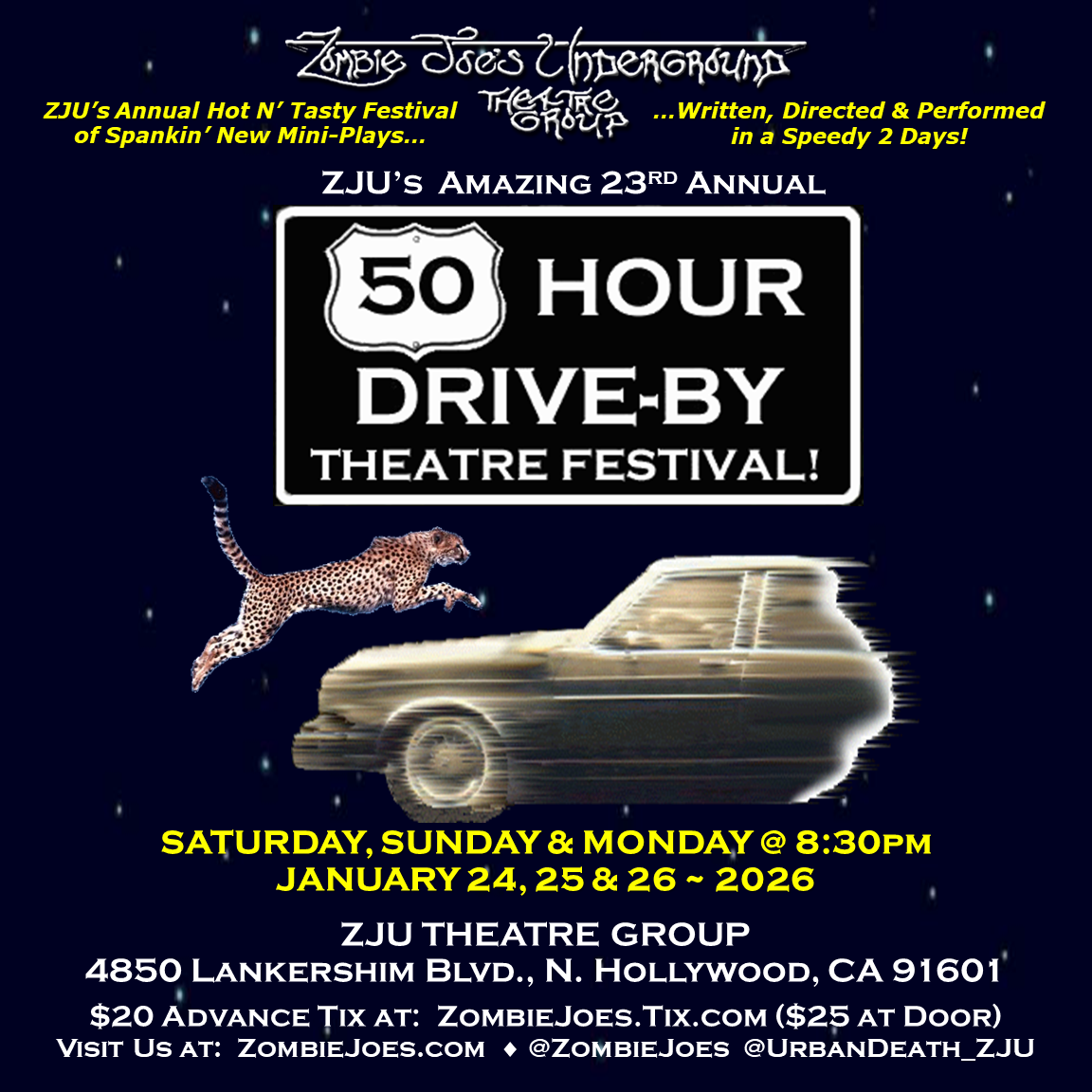 Zombie Joe's Underground 50 Hour Drive-By Theatre Festival